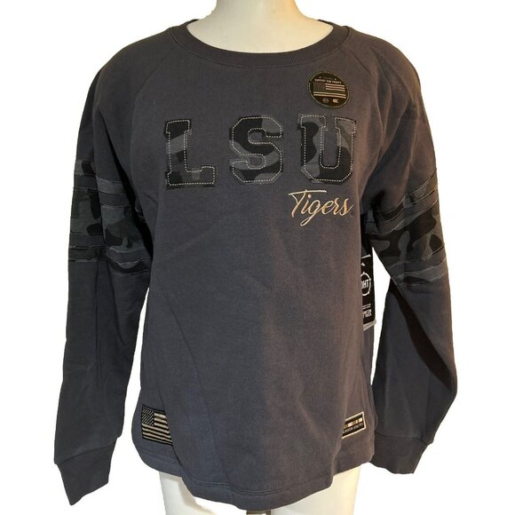 NCAA LSU Louisina State Tigers Women’s Camo Sweatshirt M New - Picture 1 of 6